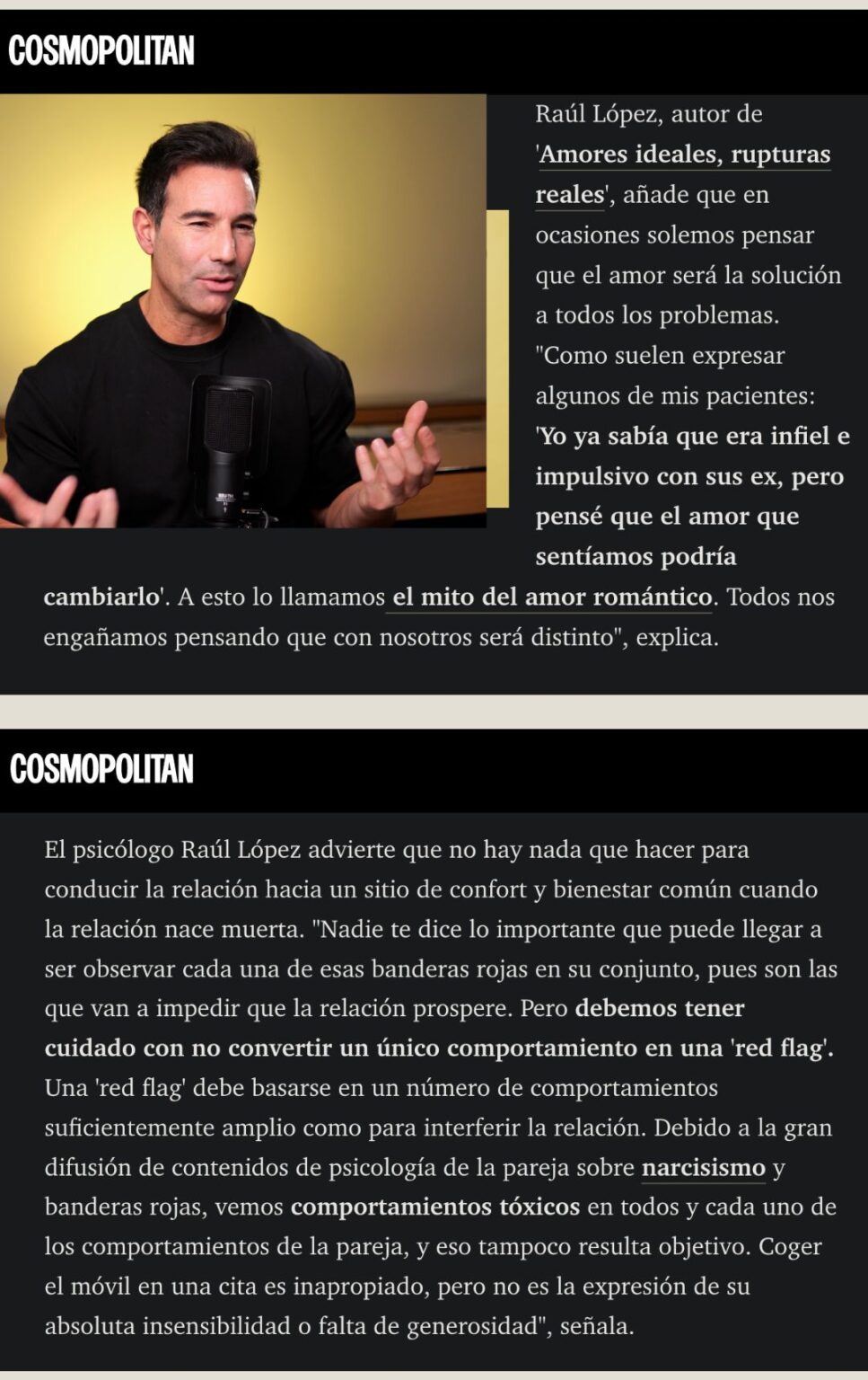 Una 'red flag debe basarse en un número de comportamientos suficientemente amplio como para interferir la relación.
